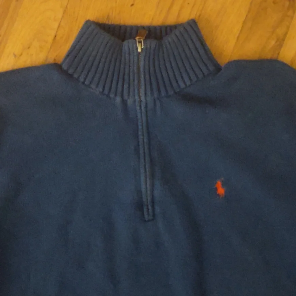 Men's Polo Ralph Lauren Blue Zip-Up Sweater Size LARGE - Picture 2 of 8